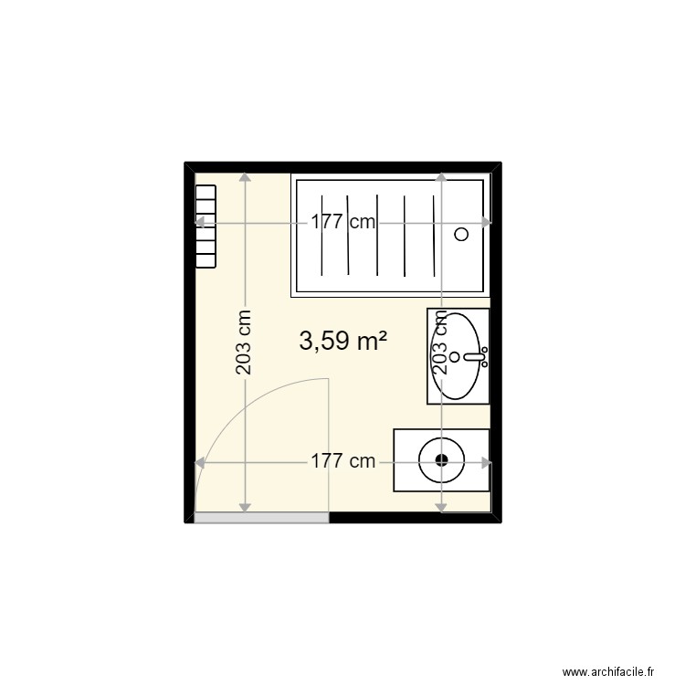 GUYOT MARIE PIERRE . Plan de 1 pièce et 4 m2