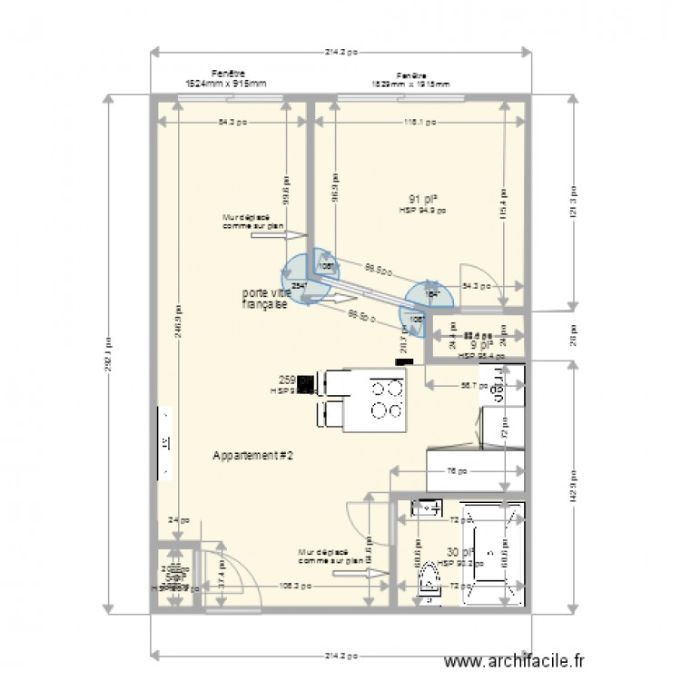 Appartement 02  Modifier A mm  Pour demande permis Ville. Plan de 0 pièce et 0 m2