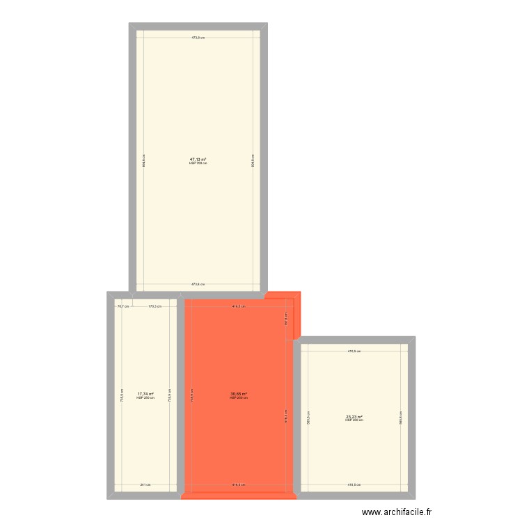 Plan 1. Plan de 4 pièces et 119 m2