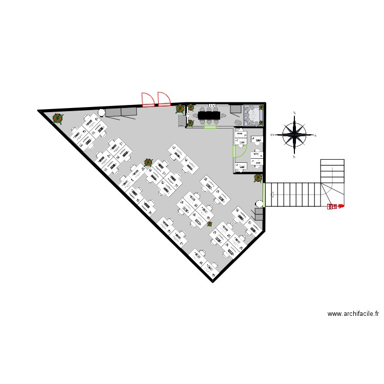 Gruppe 6 1 Floor. Plan de 1 pièce et 14 m2