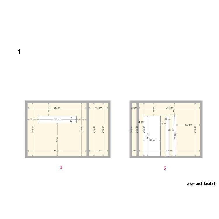 facades 3 Y 5. Plan de 0 pièce et 0 m2