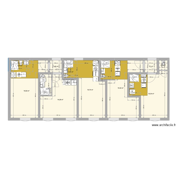 FF MESURE GEOMETRE avec mezzanine . Plan de 11 pièces et 95 m2