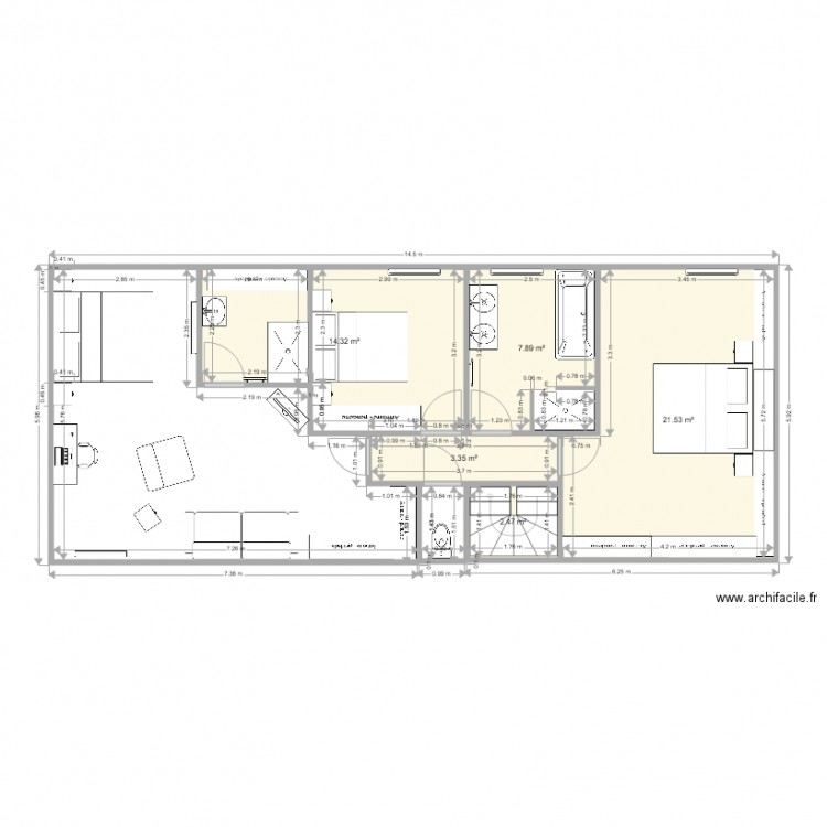 VM ETAGE  12 MARS. Plan de 0 pièce et 0 m2