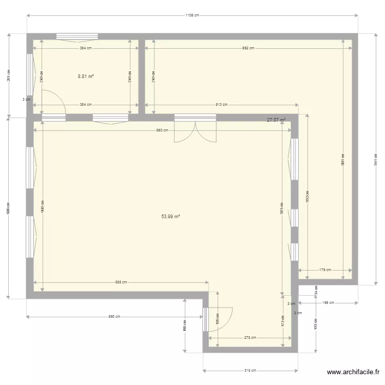 nouvelle pi&egrave;ce. Plan de 