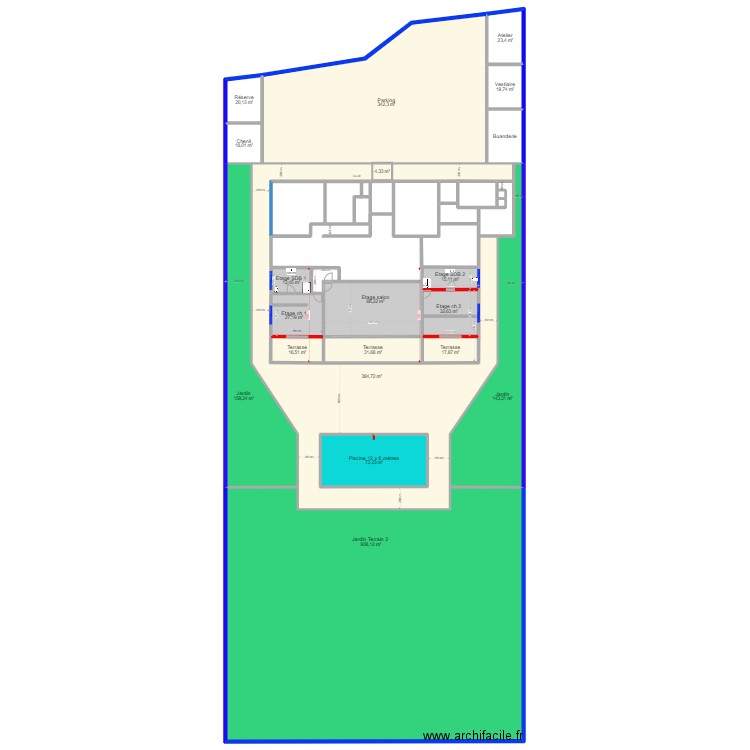 A LG 203. Plan de 100 pièces et 7092 m2