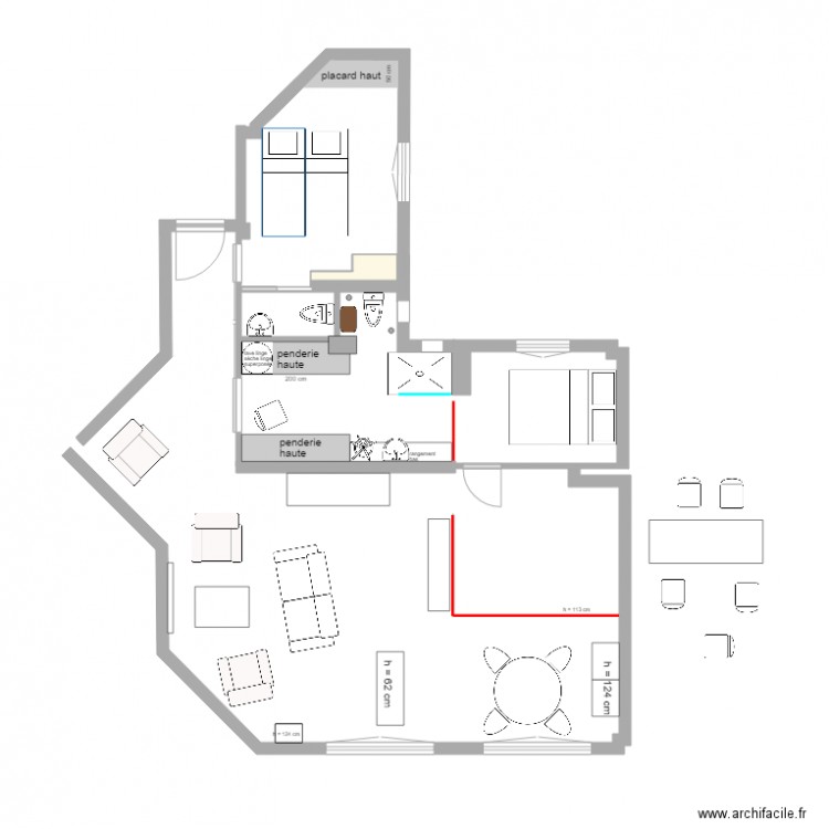 Appartement Ledru Rollin étude2. Plan de 0 pièce et 0 m2