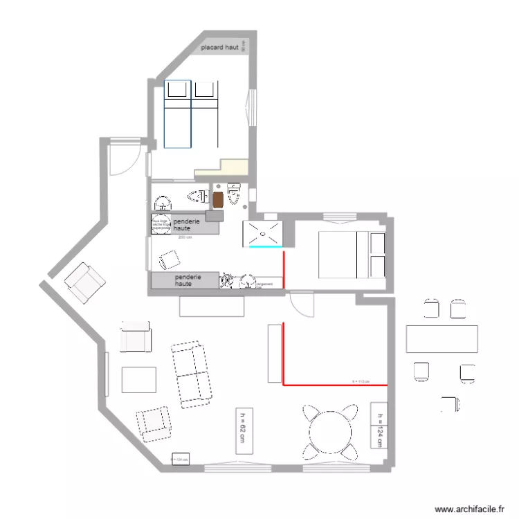 Appartement Ledru Rollin étude2. Plan de Appartement Ledru Rollin étude2. Plan de