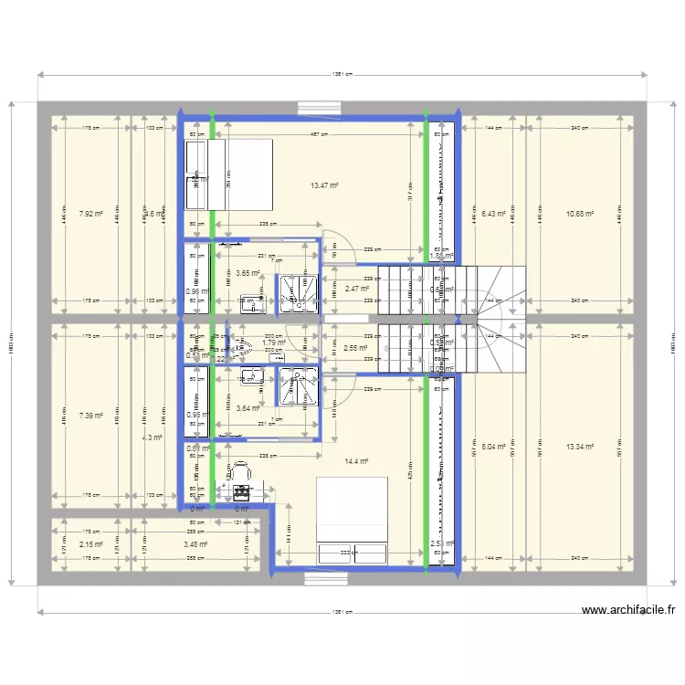 Raph 2&egrave;me &eacute;tage option 2. Plan de 
