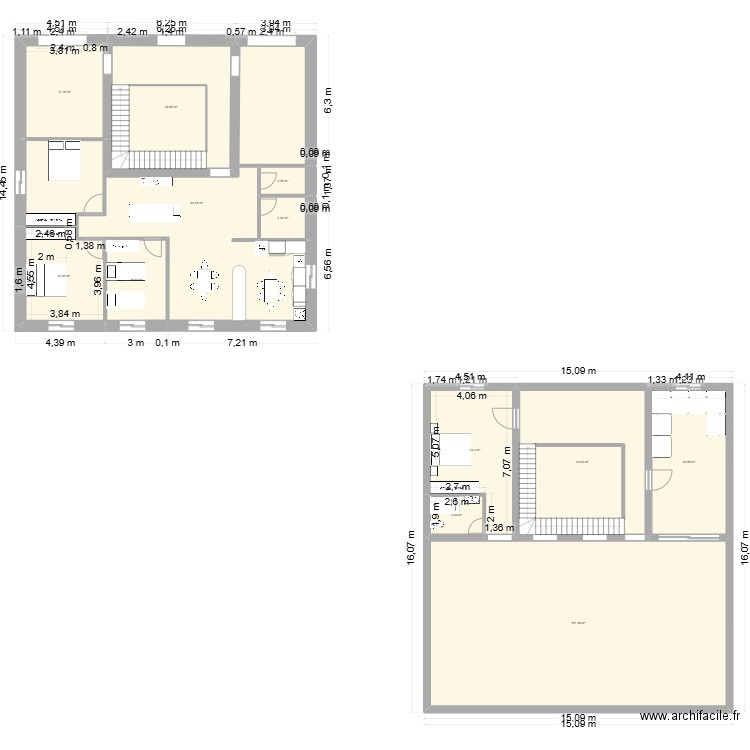 Bled RDC. Plan de 12 pièces et 388 m2