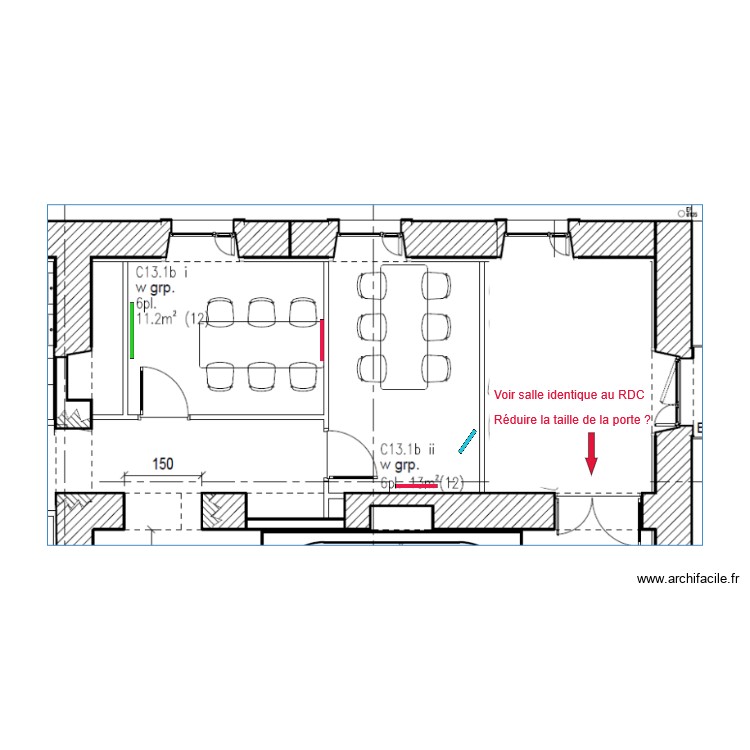 salles R+1 haut St Bernard. Plan de 0 pièce et 0 m2
