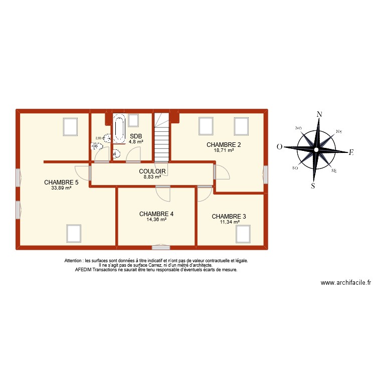 BI 9598 ETAGE PASCAL. Plan de 11 pièces et 98 m2