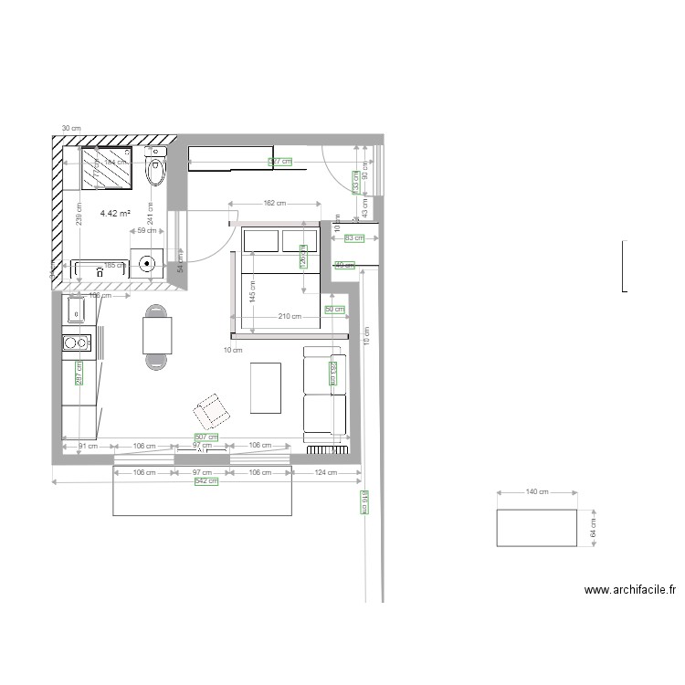 studio 4. Plan de 0 pièce et 0 m2