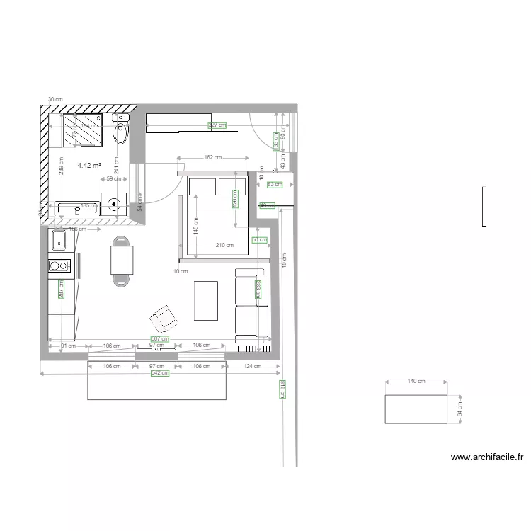 studio 4. Plan de 