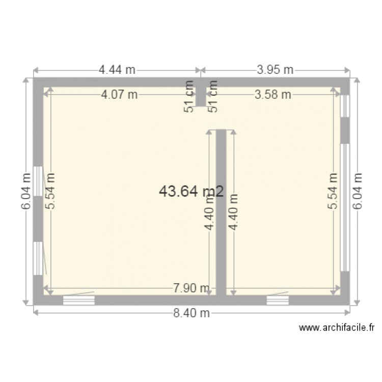 plan brut brunch interieur. Plan de 0 pièce et 0 m2