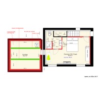 plans avec volume (clim) chambre 4 R+1 Ouest + aménagement SDE+ Combles + mobilier 