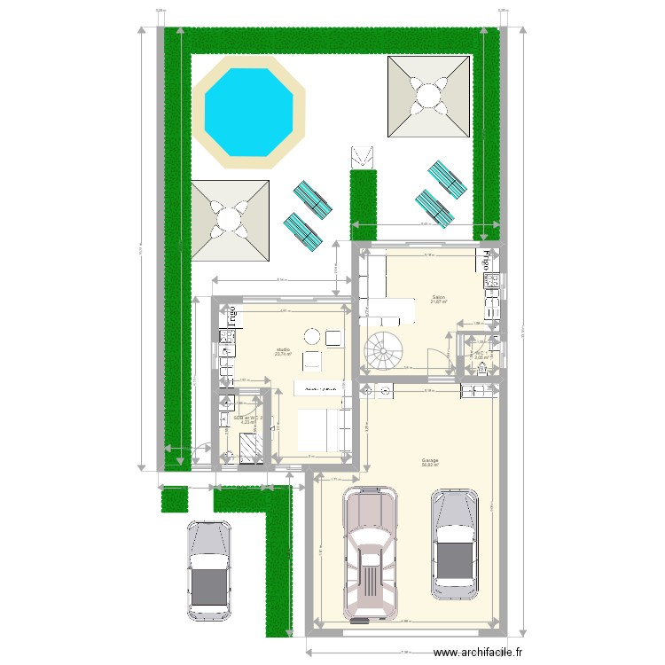 nacazscol. Plan de 11 pièces et 177 m2