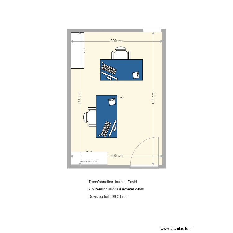 Bureau JacquesRomain après départ David. Plan de 0 pièce et 0 m2