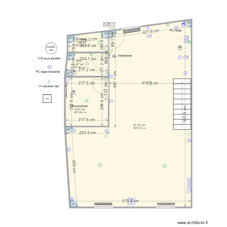 Marie jerome V2. Plan de 4 pièces et 57 m2