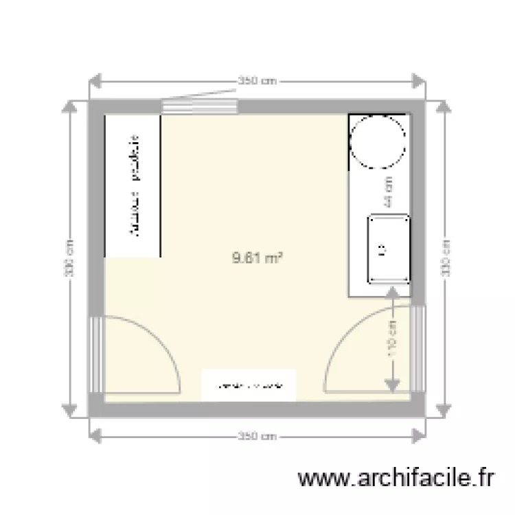 Waschk&uuml;che. Plan de 