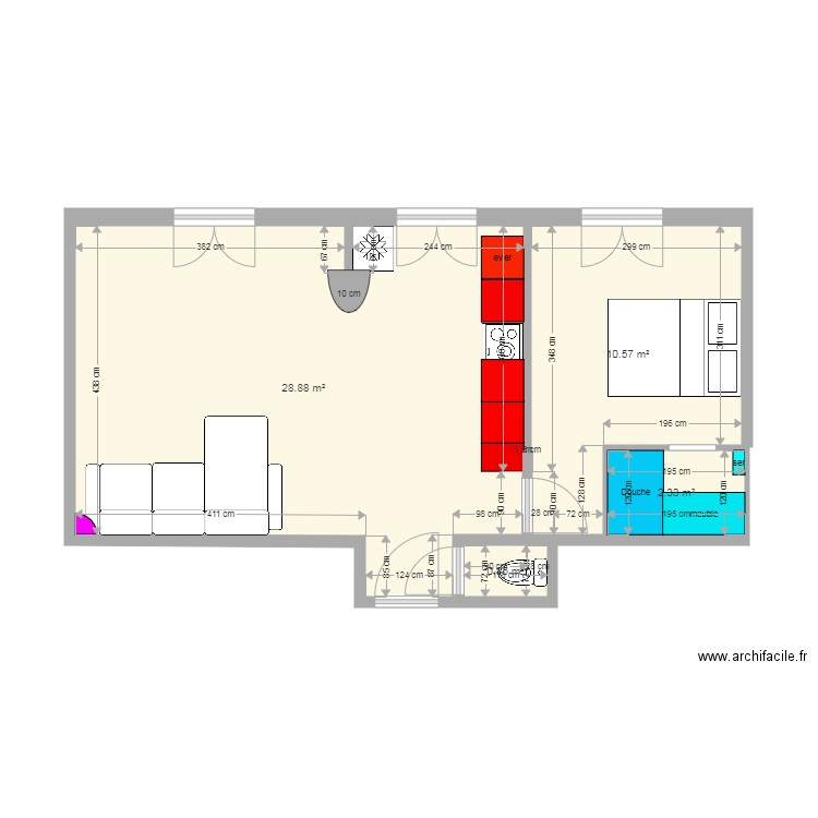 appart n2. Plan de 0 pièce et 0 m2