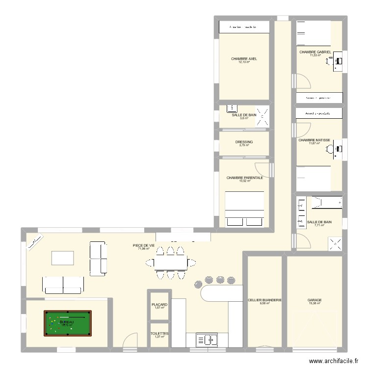 Maison 4 chambres. Plan de 0 pièce et 0 m2