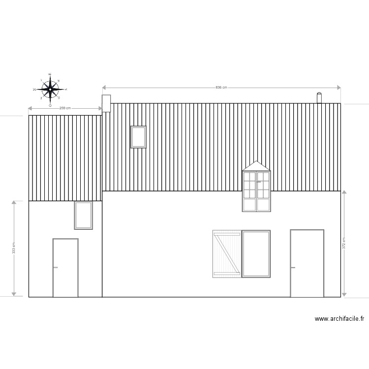 Façade Ouest (Apres). Plan de 0 pièce et 0 m2