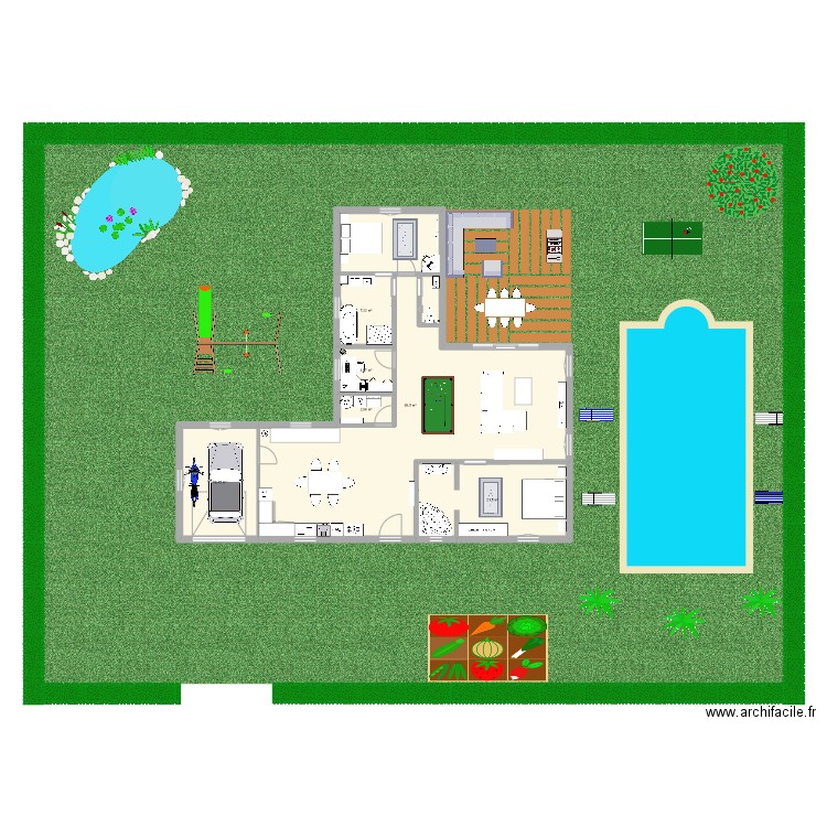 maison pas dingue. Plan de 6 pièces et 142 m2