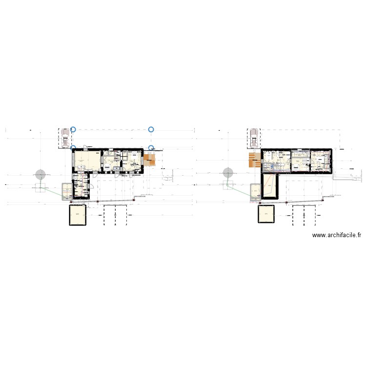 La Ceriseraie RDC aménagement CLOISONS. Plan de 17 pièces et 269 m2