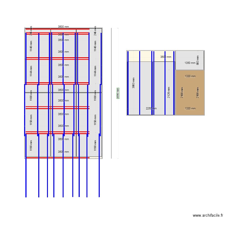 privat. Plan de 8 pièces et 32 m2