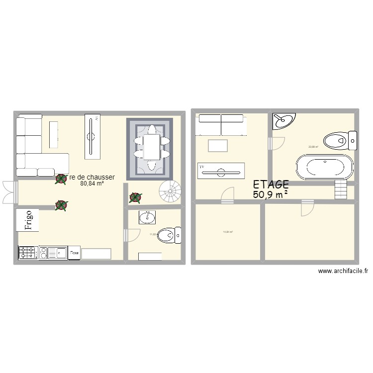 DESIGNE mauson de papa. Plan de 5 pièces et 180 m2