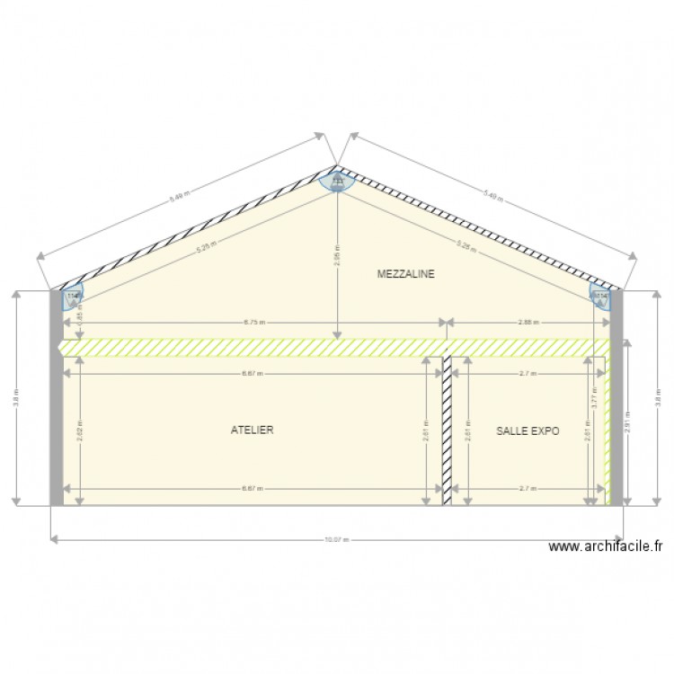 COUPE BATIMENT BACQUEVILLE . Plan de 0 pièce et 0 m2