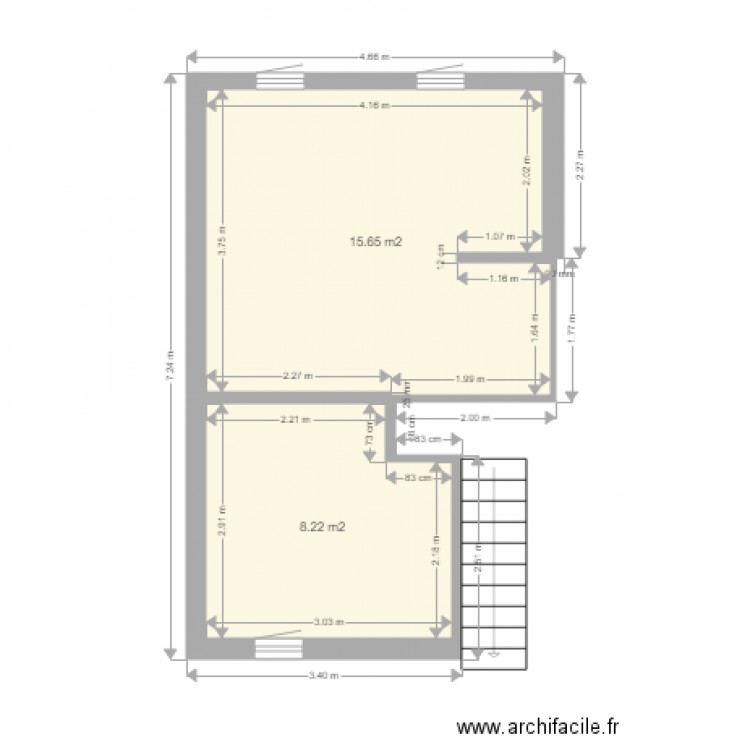 vignacout 2 eme etage version brute. Plan de 0 pièce et 0 m2