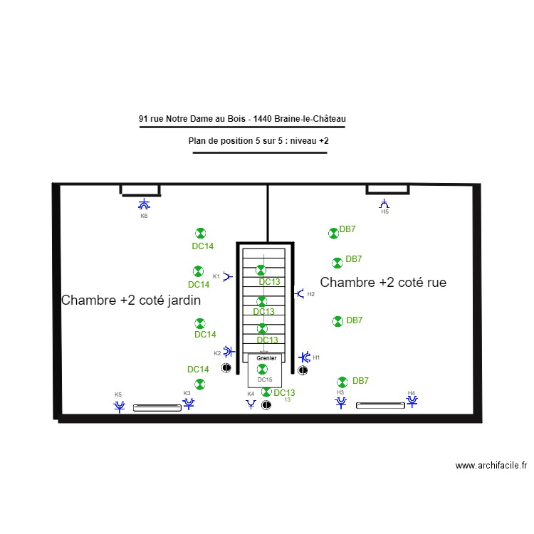 Q Chambres étage 2. Plan de 0 pièce et 0 m2