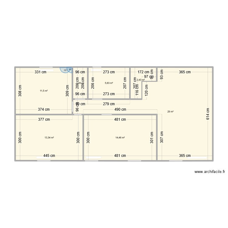 etage hauteur sous plafond 245 cm. Plan de 0 pièce et 0 m2