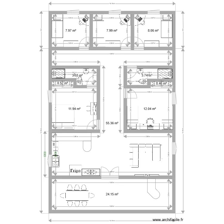 maison p2. Plan de 