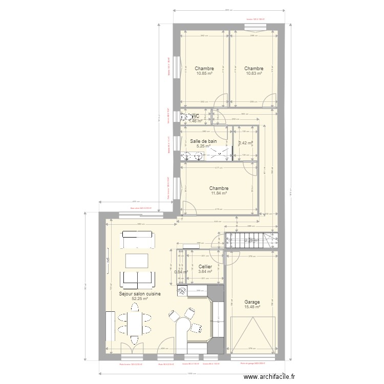 UROS. Plan de 11 pièces et 117 m2