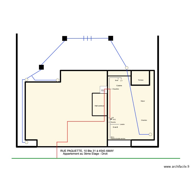 nidome 4. Plan de 6 pièces et 65 m2