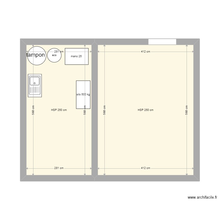 demeillers. Plan de 2 pièces et 39 m2