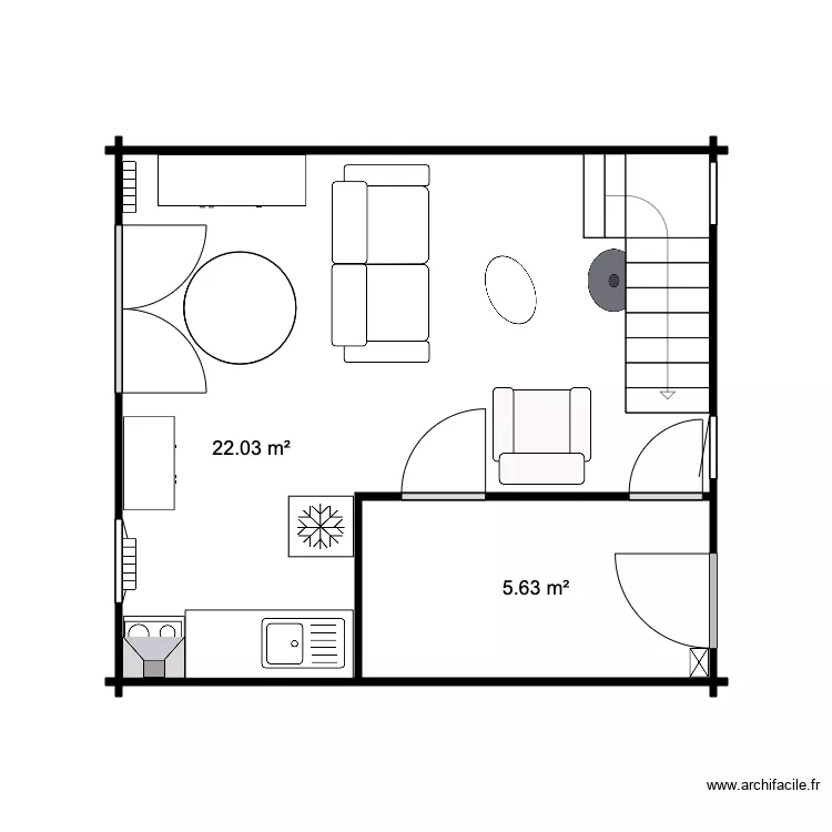 RDC Chalet 28 M sans SDB 2. Plan de 