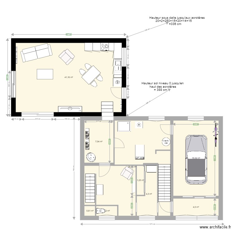 Extension rez de chaussé new. Plan de 0 pièce et 0 m2