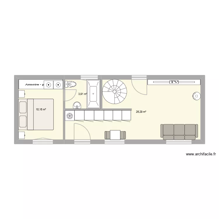PLAN DE BASE ST GILDAS test 7. Plan de 3 Pièces et 40 m² PLAN DE BASE ST GILDAS test 7. Plan de 3 Pièces et 40 m²