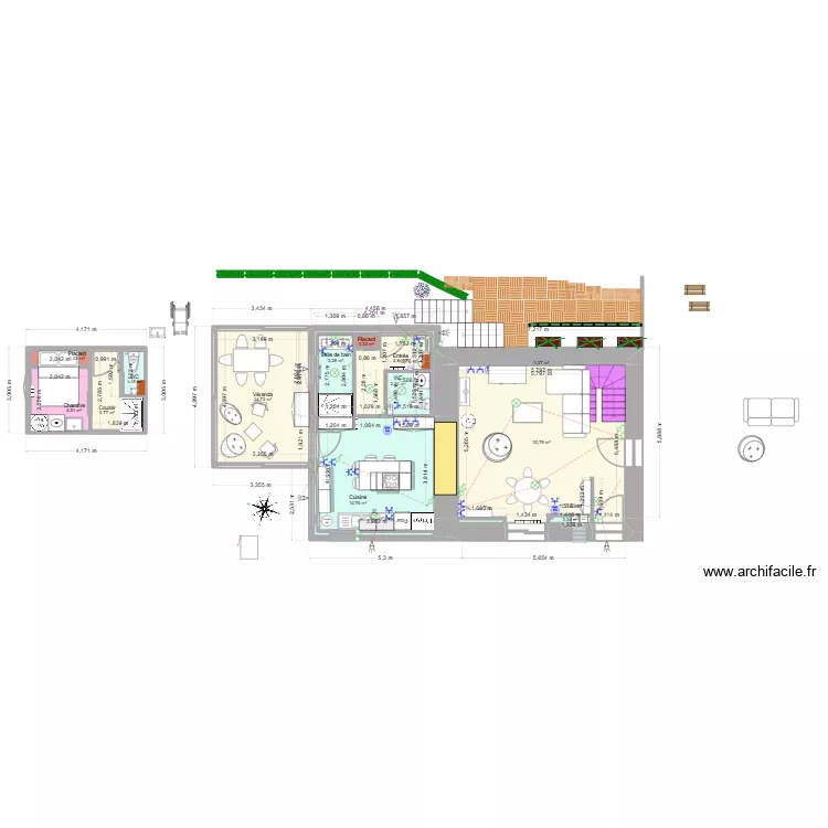 RDC-12-08-2026. Plan de 13 et 83 m² RDC-12-08-2026. Plan de 13 et 83 m²