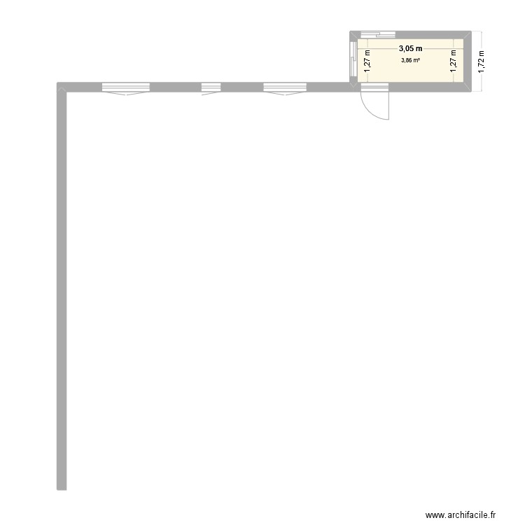 Josy. Plan de 1 pièce et 4 m2