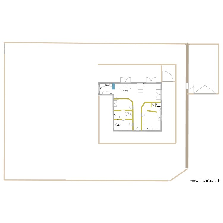 Casa Amarela. Plan de 1 pièce et 20 m2