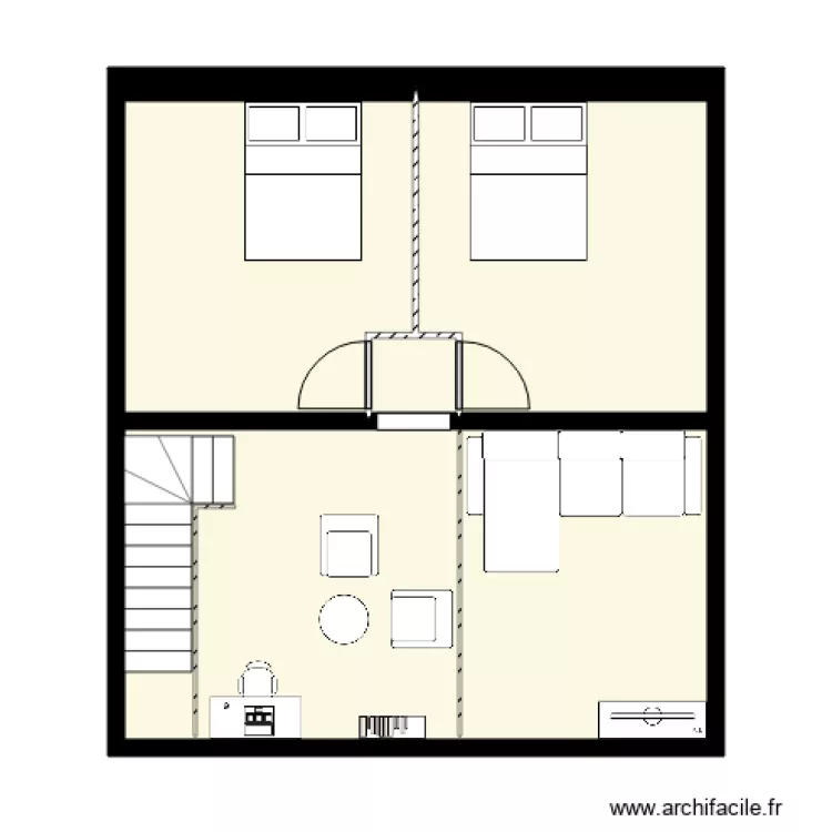 Maison individuel 1 &eacute;tage. Plan de 