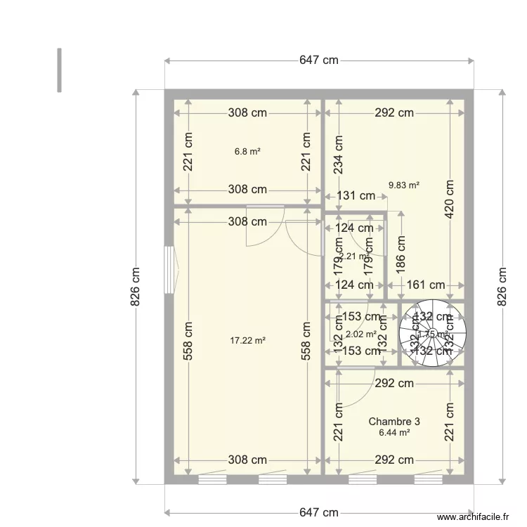 Flesque Origine 1er &eacute;tage. Plan de 