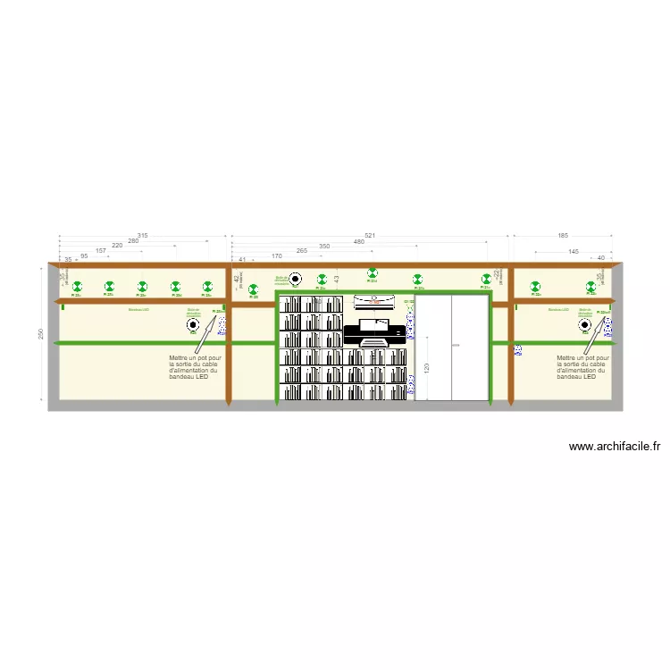 Bureaux toit nord V00. Plan de 