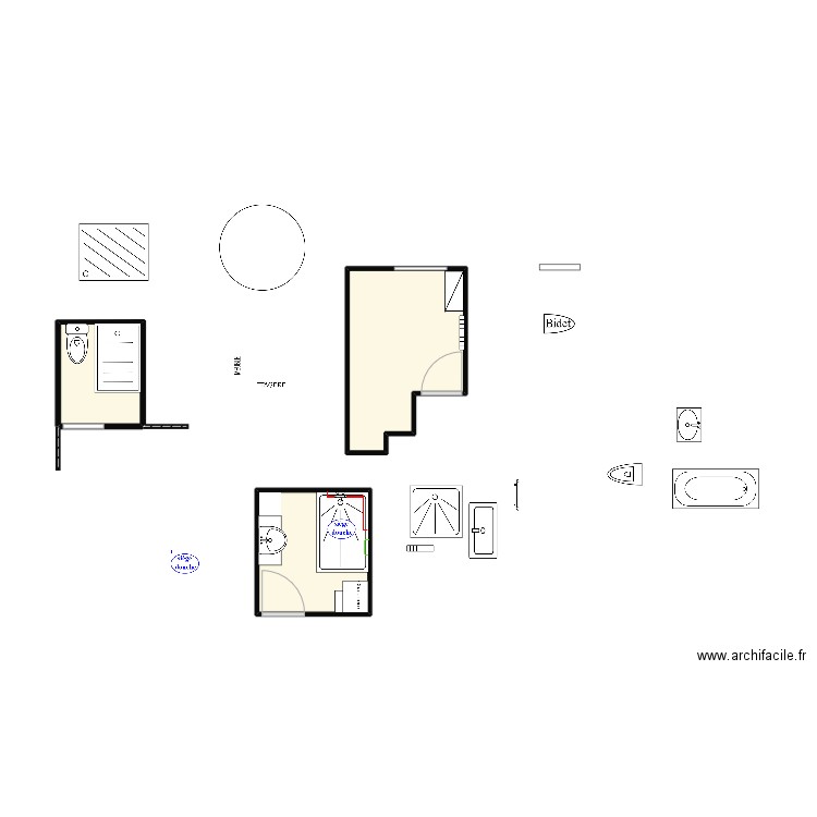 mm Gra. Plan de 3 pièces et 12 m2