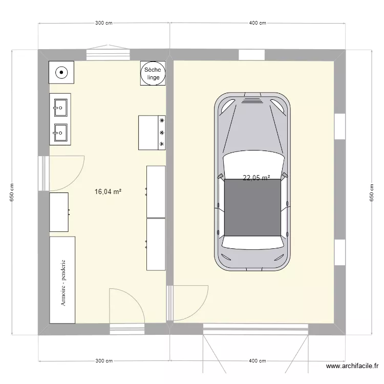 garage. Plan de 