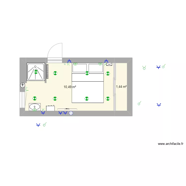 chambre. Plan de chambre. Plan de